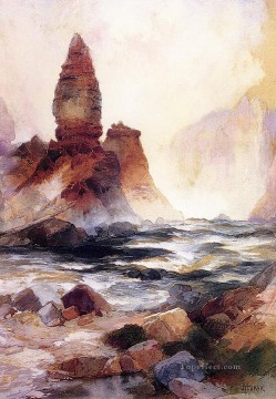  sul Pintura - Tower Falls y Sulphur Rock Paisaje de Yellowstone Montaña Thomas Moran